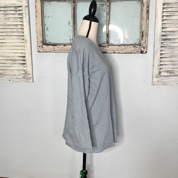 Eileen Fisher Womens Sweatshirt Boxy Tunic Crewneck Blue Size Extra Small NWT - Picture 7 of 12